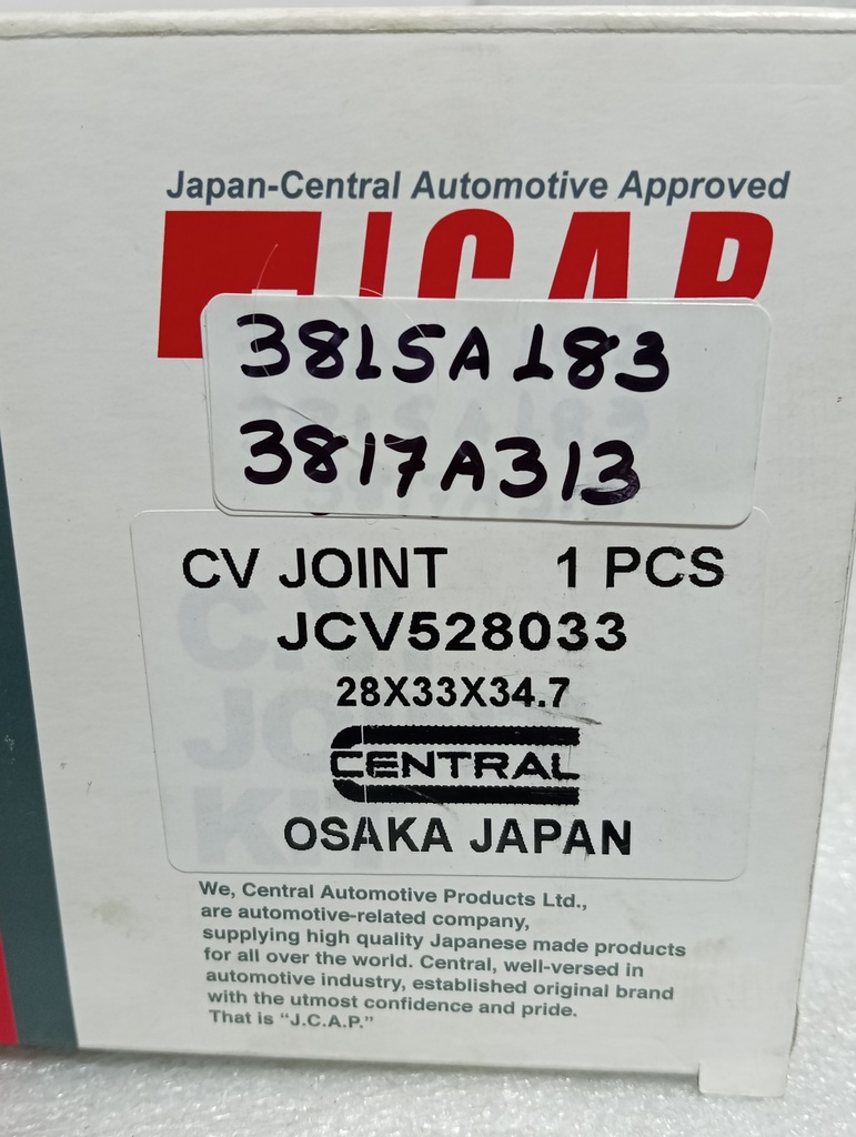 [3817A313] - J.C.A.P | PUNTA EJE  (HOMOCINETICA) MITSUBISHI SPORTERO LADO CAJA IZQ (28X33X52 SIN ABS)