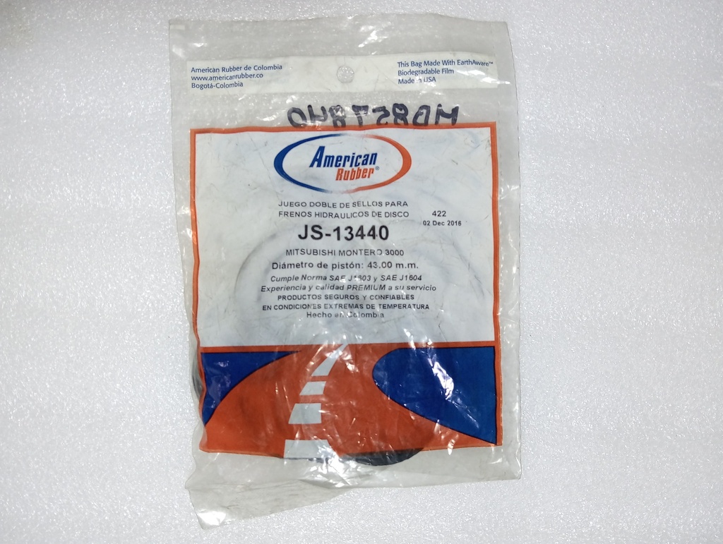 [[4605B977] - [MB857840 (43 mm)]] [JS-13440] - AMERICAN RUBER | EMPAQUETADURA CALIPER FRENO DELANTERO MONTERO V6-3000 (solo sirven ligas) (ABIERTAS)