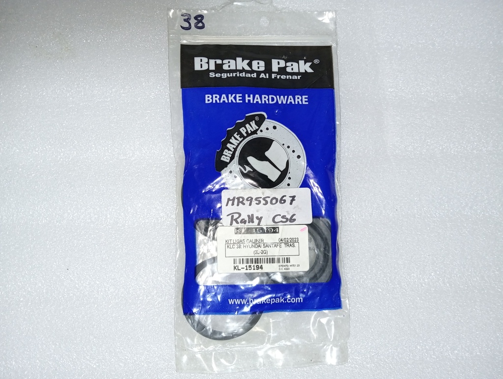 [MR955067] - BRAKE PAK | EMPAQUETADURA CALIPER TRASERO MITSUBISHI LANCER RALLY ART /2007