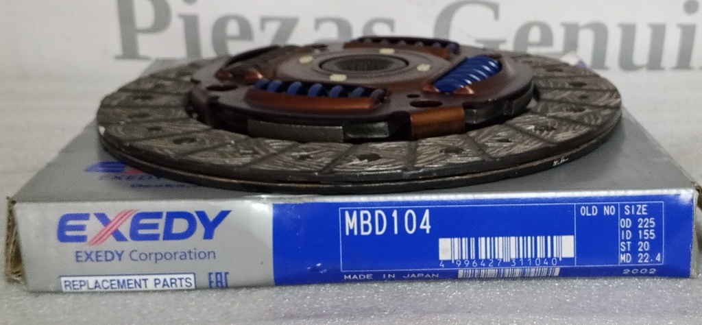 [[MN132331] - [2301A058]] [MBD-104] - DAIKIN EXEDY | DISCO CLUTCH MITSUBISHI ASX 2.0 / LANCER 1,8 EX /08 (225X155X20X22,5)
