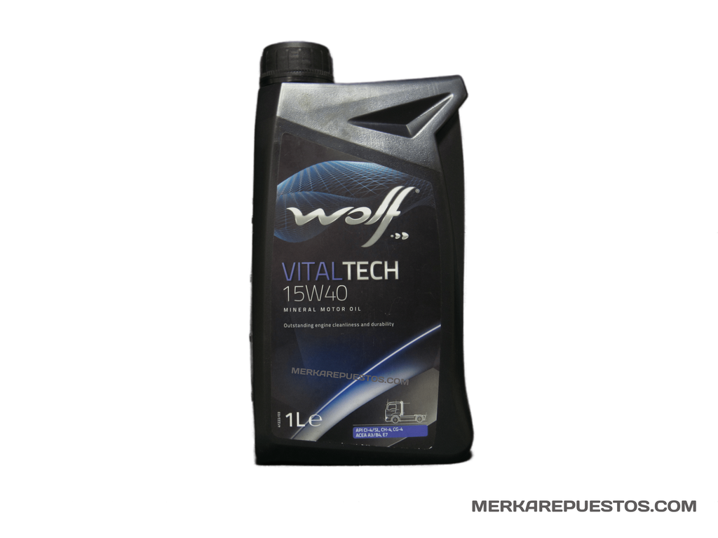[SAE 15W40] - WOLF | ACEITE  VITALTECH PARA MOTORES (GALON) 5 LITROS (MINERAL)