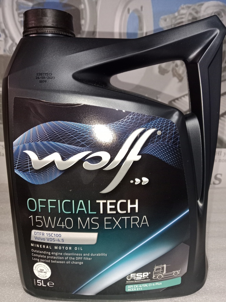 [15W40 MS EXTRA] - WOLF | ACEITE OFFICIALTECH/ PARA MOTORES (5L) SELLADO