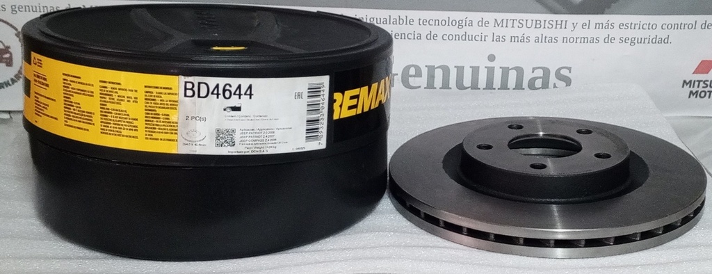 [[4615A178] - [4615A117]  [BD4644]] [BD-4644] - FREMAX-BR | DISCO FRENO DELANTERO MITSUBISHI OUTLANDER / ASX /LANCER