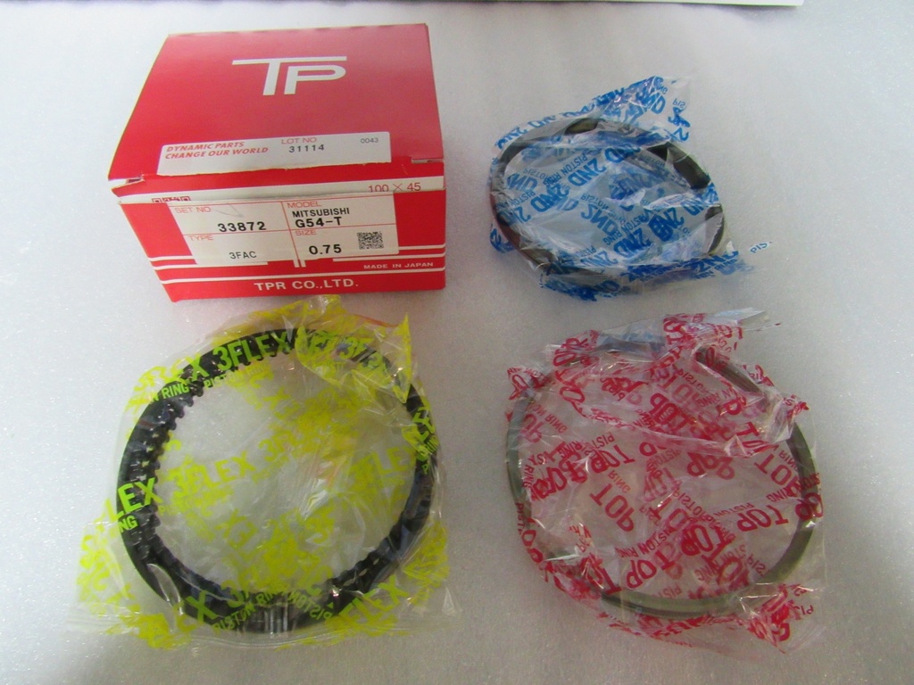 [33872 (0.75)] - TP | ANILLOS MOTOR MITSUBISHI MONTERO 4G54  (0.75) 2600 c.c 83/89 GASOLINA RANURA DELGADA 1.5/1.5/4.0 (91.1mm) (USAR PISTON M911BH/M911FB)