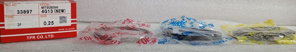 [33897 (0.25) ] - TP | ANILLOS MOTOR MITSUBISHI LANCER 1300 4G13 (0.25) CB1A (1.2/1.5/3.0) 71mm PLANO (USAR PISTONES M7105)