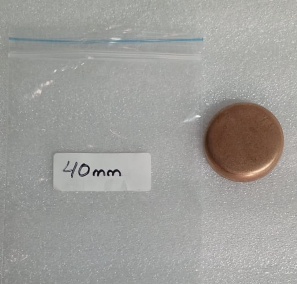 [TA7037] - NACIONAL | TAPON BLOQUE MOTOR  40 mm  (COBRIZADO)