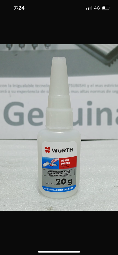 [0893-090-002] - WURTH | PEGANTE ADHESIVO INSTANTANEO WURTH BONDER 20g
