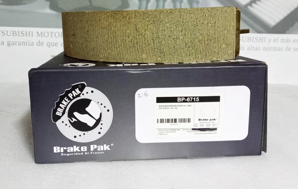 [BP-6715] - BRAKE PAK | JUEGO DE BANDAS FRENOS TRASEROS MITSUBISHI MONTERO 82-88 / L-200 / L-300 