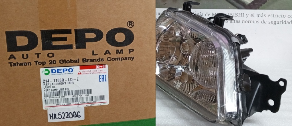 [ MR522006 / MR574886 / MR586802- DEPO - TAIWAN | FAROLA DELANTERA DERECHA MITSUBISHI LANCER/CS3A 2001 - 2005
