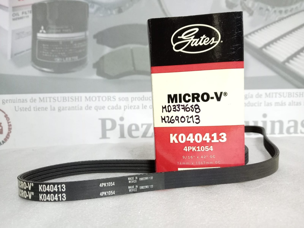 [[4PK1054] - [MD337658]] [4PK1054] - GATES-USA | (VSP)CORREA BOMB.DIR.HIDR.L300 / KIA CARENS