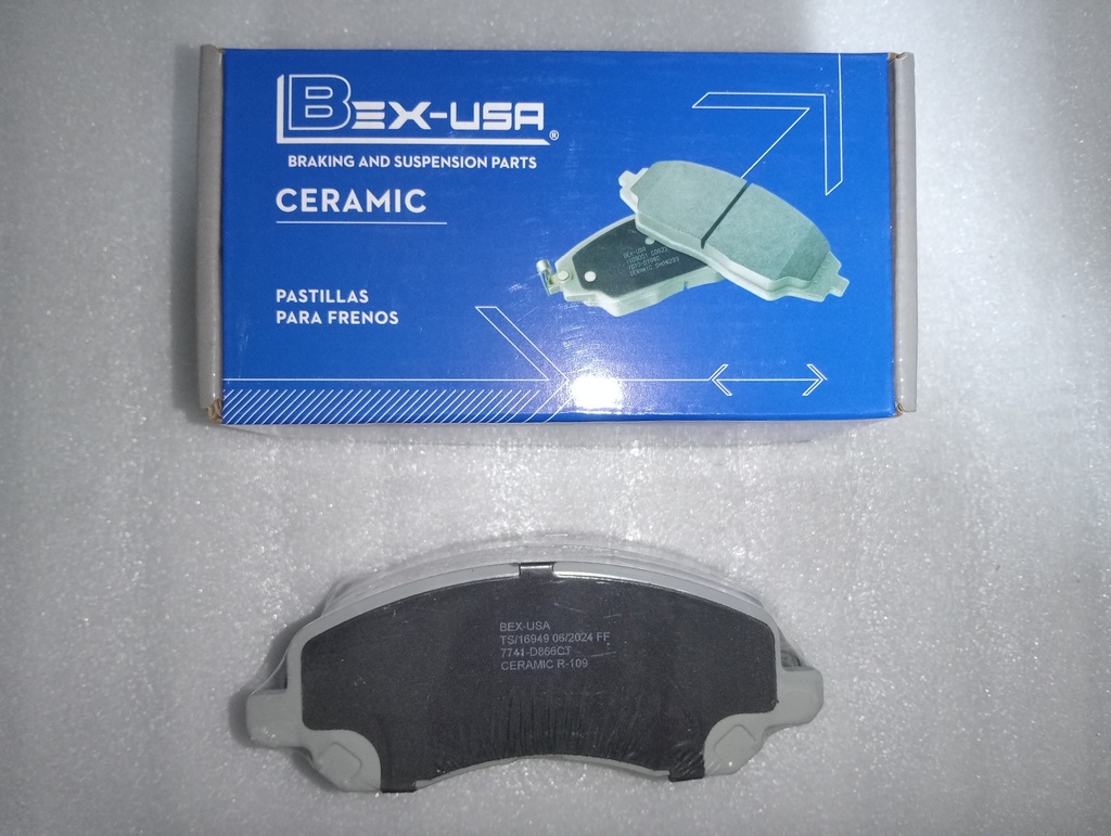 [[CERAMIC MZ690568] - [4605A486 MZ690186 MR527674 D866H 4605A261] 4605B163] [7741-D866H] - BEX-USA | PASTILLAS FRENOS DELANTERO MITSUBISHI ASX / OUTLANDER (CERAMICA) / JEEP COMPAS