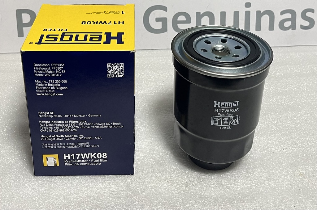 [1770A053] - HENGST - ALEMANIA - FILTRO PARA COMBUSTIBLE MITSUBISHI SPORTERO 2.5 / TOYOTA PRADO TXL 3.0 / HILUX 3.0 / MAZDA BT50 / URBAN  