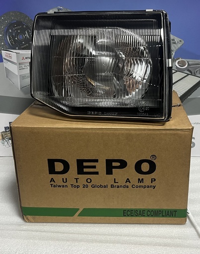 [[214-1120R-LD-E] - [0]  MR391876] [MB831068] - DEPO-TAIWAN | FAROLA DELANTERA MITSUBISHI MONTERO DERECHA (RAYADA)