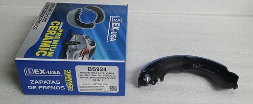 [[4600A028] - [BS924   4600A022]] [BS-924] - BEX-USA | JUEGO DE BANDAS FRENOS TRASEROS MITSUBISHI LANCER CY4A / NISSAN TIDA