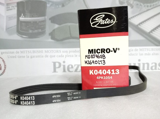 [[4PK1054] - [MD337658]] [4PK1054] - GATES-USA | (VSP)CORREA BOMB.DIR.HIDR.L300 / KIA CARENS