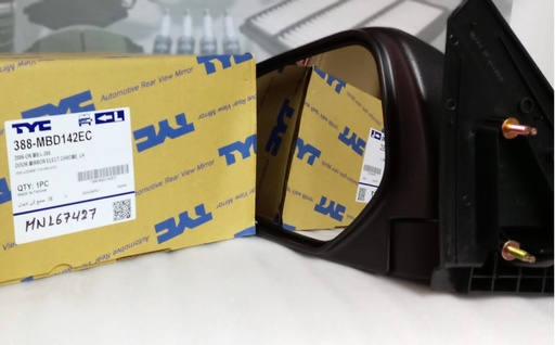 [[388-MBD142EC]] [MN167427] - ESPEJO RETROVISOR IZQUIERDO MITSUBISHI SPORTERO 2008-15 (TAPA CROMADA)